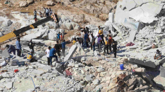 Rescue operation after a blast in Idlib on