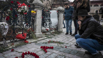 Memorial of victims of IS bombings in Istanbul 