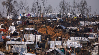 rohingya camp fire -- getty