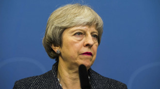 Theresa May at press conference with Swedish PM