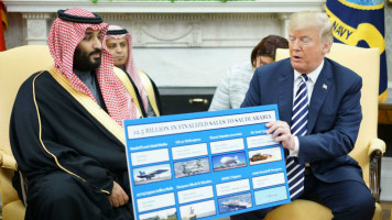 Trump and bin salman weapons - AFP