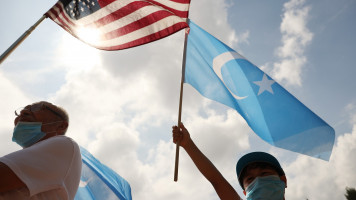 uighur us flag - Getty