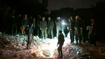 aftermath of airstrike in douma