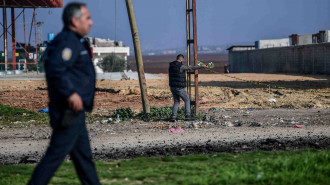 Police officer secures an area in southern Turkey