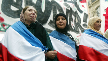 France headscarf protest GETTY