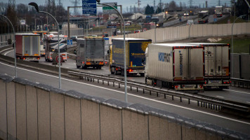 Refugees truck AFP