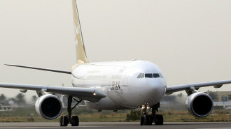  plane after landing at Mitiga airport