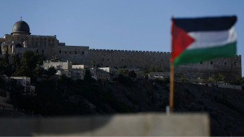 Silwan Jerusalem Palestine flag - AFP