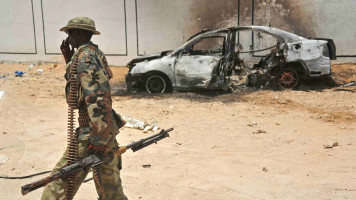 Somali soldier car