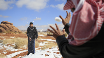 Saudi Arabia snow AFP