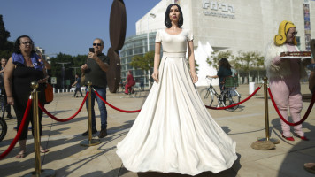 Miri Regev statue [AP]