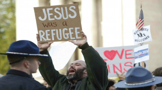 refugee protest - AFP