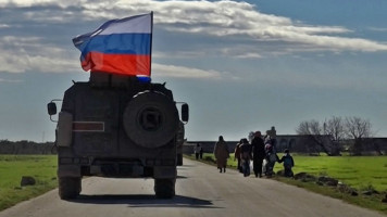 Russian army vehicle near Manbij, Jan. 2019