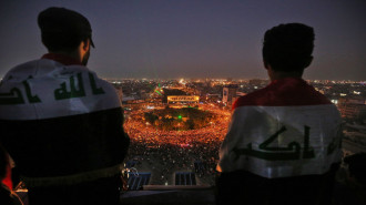  GETTY: Iraqi protestors gather outside Tahrir Square 