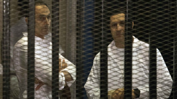 Gamal & Alaa Mubarak trial - Getty