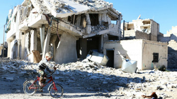 Syria civil war destruction Aleppo AFP