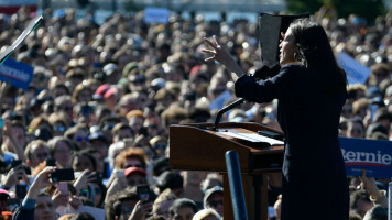 AOC Bernie rally - Getty