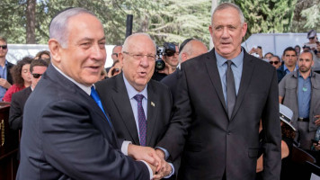 Netanyahu, Gantz, Rivlin - AFP