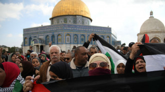 Israeli soldiers attack Palestinian protesters in Jerusalem [Getty]