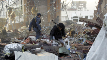 Sana'a Funeral Wake Rubble