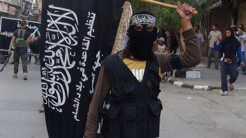 Nusra Front flag fighter Syria