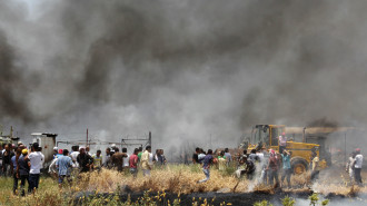 Lebanon bekaa camp fire [Getty]