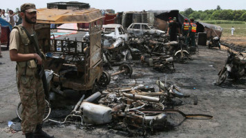 Pakistan fuel truck fire [AP]