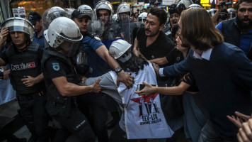 Istanbul airport protest - Getty