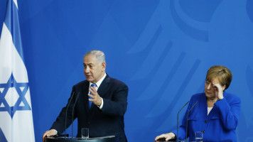 Netanyahu Merkel - Getty