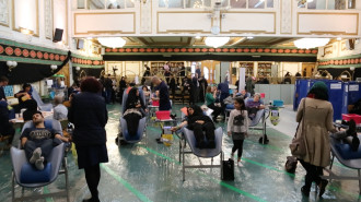 Donors give blood at the Islamic Centre of England