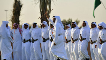 Saudis celebrate the al-Janadriyah cultural festival [Getty]