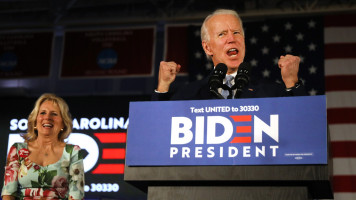 Biden celebrates - Getty