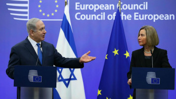 Netanyahu and Mogherini - Anadolu