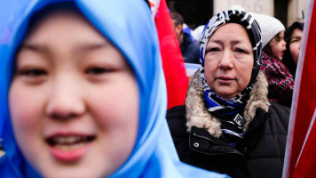 Uighur protest London - Getty