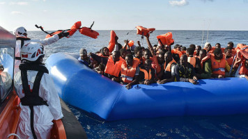 Refugees boat Libya - AFP