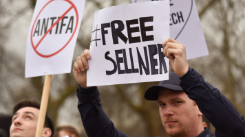 Martin Sellner supporters -- Getty