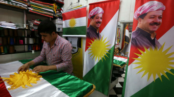 Masoud Barzani flags AFP