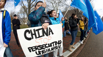 Uighur demo - AFP