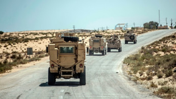 Armed vehicles in Egypt's Sinai Peninsula