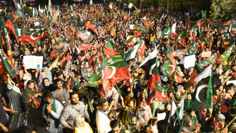 Demonstration in Karachi in support of Imran Khan