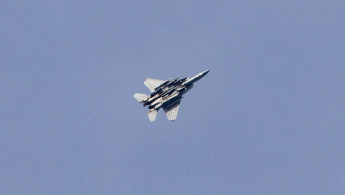 An Israeli F-15 aircraft above Gaza