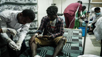 Man treated at a hospital in Tigray, Ethiopia