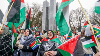 Activists-gathered-outside-The-Hague