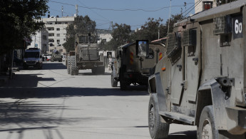 Israeli military tanks storming the occupied West Bank