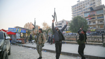 Rebels in Hama celebrated their advances [Getty]