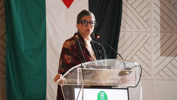 UN's Special Rapporteur on the Palestinian territories Francesca Albanese attends Maghreb-Mashreq Social Forum in Tunis, Tunisia on May 11, 2024. 