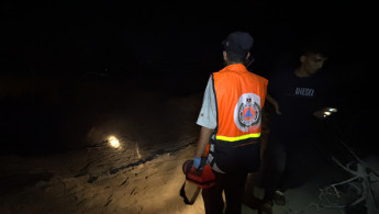 Teams conduct a search and rescue operation after Israeli airstrike on a tent encampment of displaced Palestinians in Al-Mawasi area of Khan Yunis, Gaza on September 10, 2024