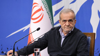 Iran's President Masoud Pezeshkian holds a press conference in Tehran on September 16, 2024. 