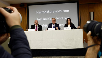 	The legal team featured in "Al-Fayed: Predator at Harrods", (L-R) Barristers Bruce Drummond, Dean Armstrong KC and Maria Mulla hold a press conference in London on October 31, 2024, to provide an update on their investigation into Harrods' corporate failure to provide a safe system of work for its employees.