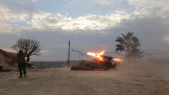 A view from frontline as armed groups, opposing the Bashar al-Assad regime, continue their advance while they have captured 20 more settlements in the western province of Hama, Syria